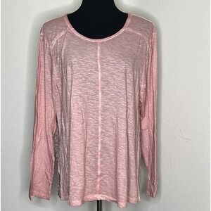 Style&co. Women's Plus Size 3X Pink Boho Petal Vine Delight Print Back Top